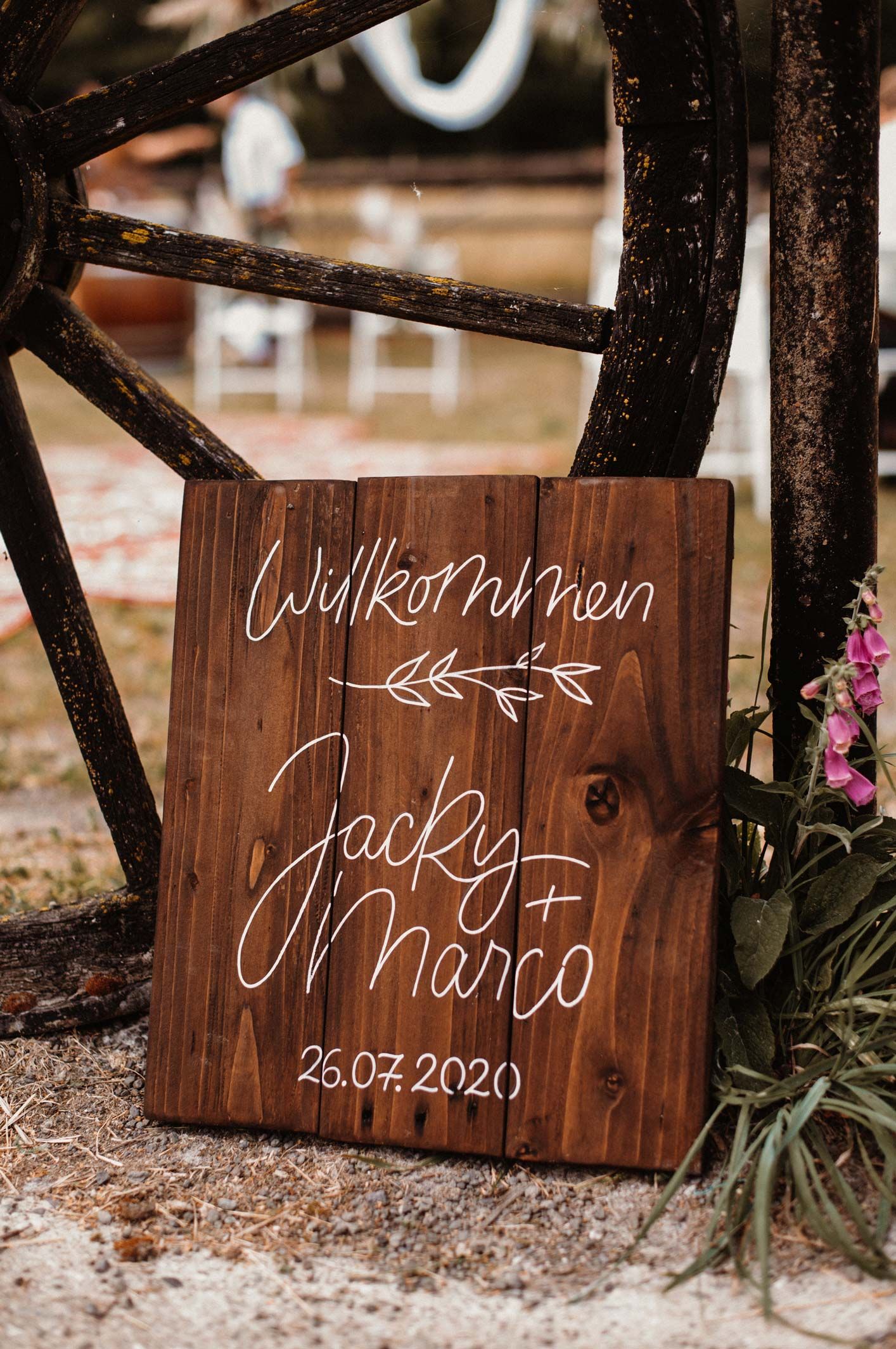 Willkommensschild Hochzeit